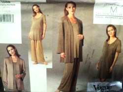 1688 VOGUE MATERNITY EZ JACKET SIZE 12, DRESS, TOP, BOTTOMS JERSEY PATTERN 6-10, 18-22